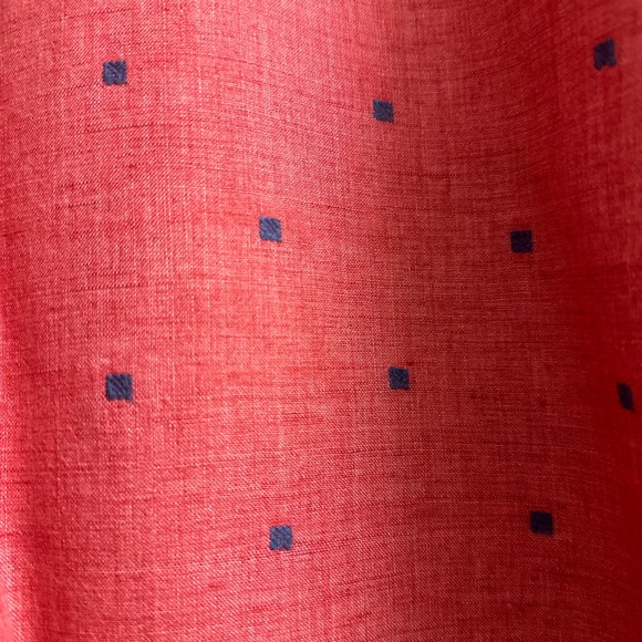 Rodd & Gunn Short Sleeve Linen Sports Fit Shirt - Pink with Blue Square - Picture 4 of 5